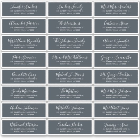 Étiquettes de adresse d'invités individuels de la (Devant)