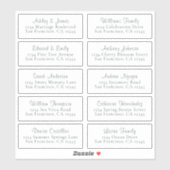 Étiquettes de adresse d'invités Mariages blancs pe (Feuille)