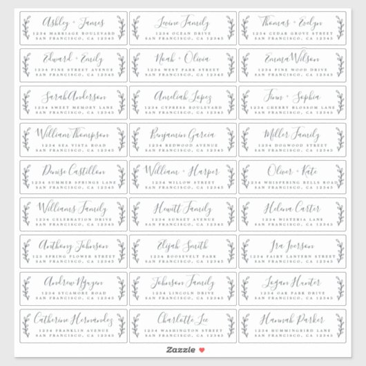 Étiquettes de adresse d'invités Mariages personnal (Feuille)