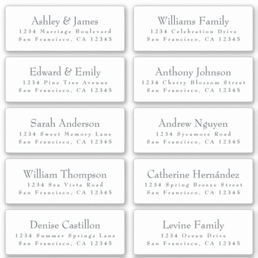 Étiquettes de adresse d'invités Mariages personnal (Devant)