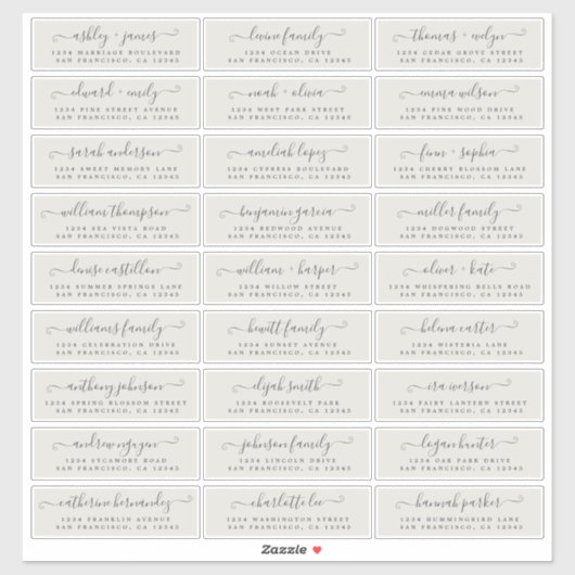 Étiquettes de adresse d'invités Mariages personnal (Feuille)