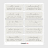 Étiquettes de adresse d'invités Mariages personnal (Feuille)