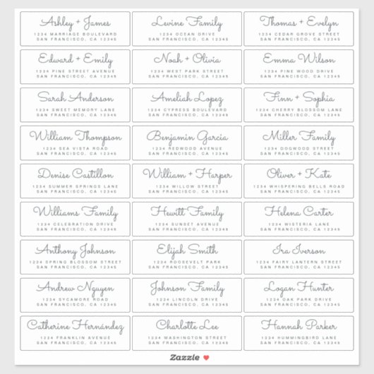 Étiquettes de adresse d'invités Mariages personnal (Feuille)