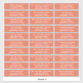 Étiquettes de adresse d'invités Mariages personnal (Feuille)