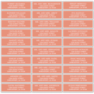 Étiquettes de adresse d'invités Mariages personnal