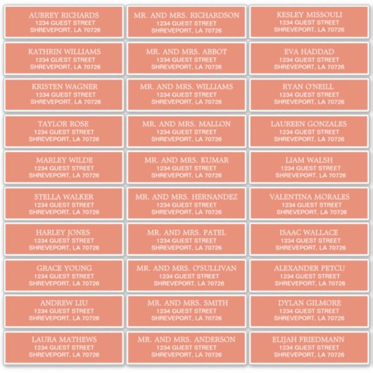 Étiquettes de adresse d'invités Mariages personnal (Devant)