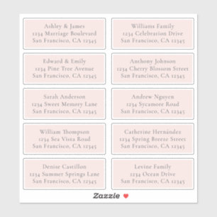Étiquettes de adresse d'invités Mariages roses per