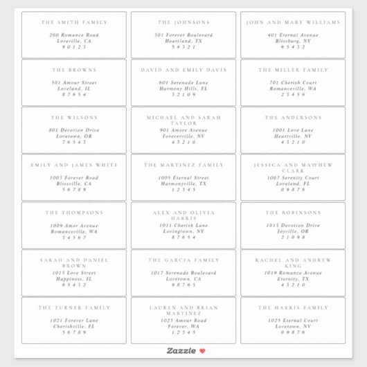 Étiquettes de adresse d'invités noirs et blancs si (Feuille)