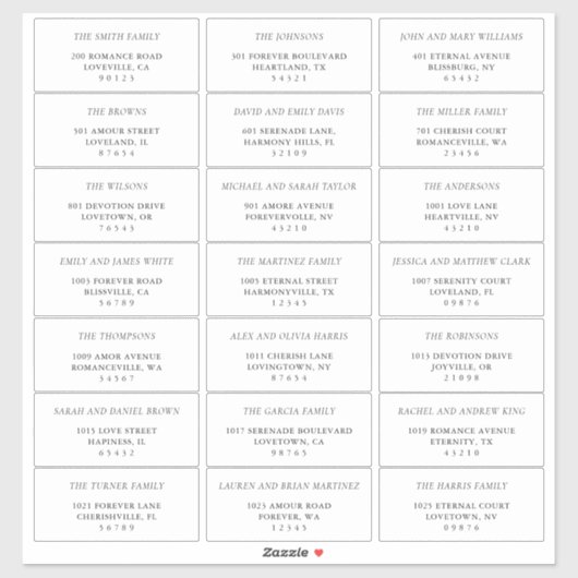 Étiquettes de adresse d'invités noirs et blancs si (Feuille)