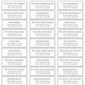 Étiquettes de adresse d'invités Serif simples (Devant)