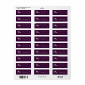 Étiquettes de adresse diplômés de violet et d'or (Feuille entière)