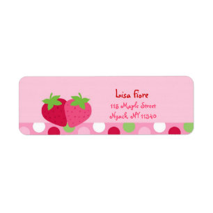 Étiquettes de adresse doux de fraise