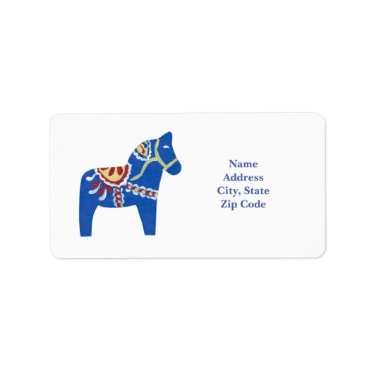 Étiquettes de adresse du Blue Dala Horse (Devant)