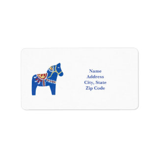 Étiquettes de adresse du Blue Dala Horse