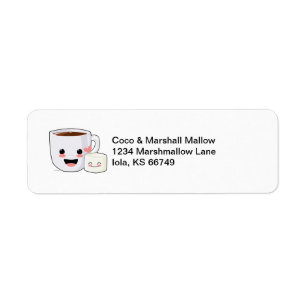 Étiquettes de adresse du cacao et du marshmallow