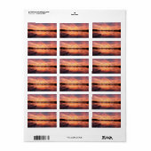 Étiquettes de adresse du coucher de soleil du lac  (Feuille entière)