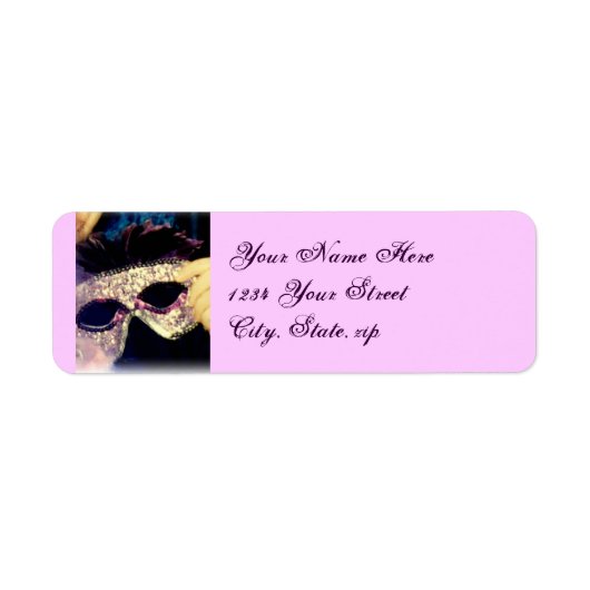 Étiquettes de adresse du Masque Mardi Gras (Devant)