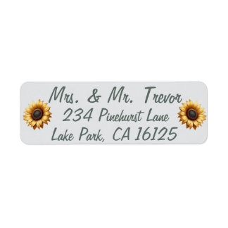Étiquettes de adresse du patch de tournesol