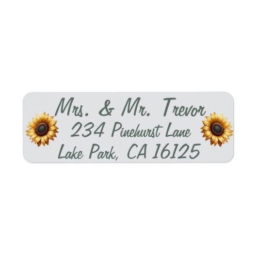 Étiquettes de adresse du patch de tournesol (Devant)