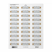Étiquettes de adresse du patch de tournesol (Feuille entière)