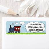 Étiquettes de adresse du train bleu/rouge (En situation)