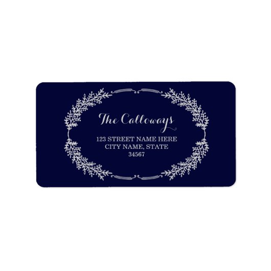 Étiquettes de adresse élégants de la couronne / Ma (Devant)