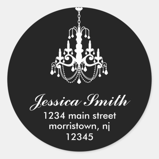 Étiquettes de adresse élégants de lustre (Devant)