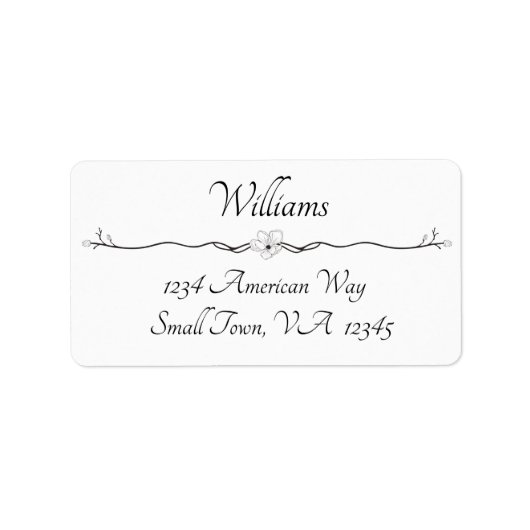 Étiquettes de adresse élégants noirs et blancs (Devant)