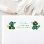 Étiquettes de adresse empilés modernes de tortue (En situation)