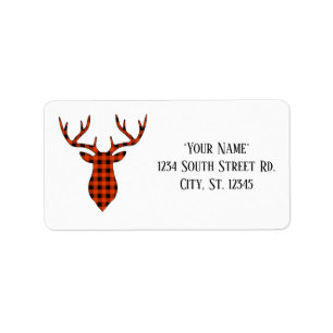 Étiquettes de adresse en chef Flannel Deer