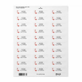 Étiquettes de adresse Flamants roses (Feuille entière)