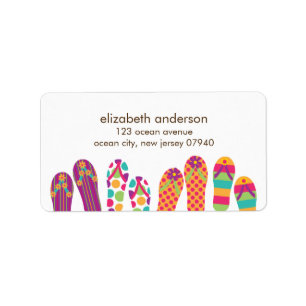 Étiquettes de adresse Flip Flops d'été