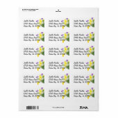 Étiquettes de adresse floraux (Feuille entière)