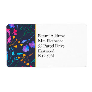 Étiquettes de adresse floraux colorés de motif