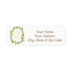 Étiquettes de adresse floraux de automne jaune