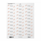 Étiquettes de adresse floraux roses (Feuille entière)