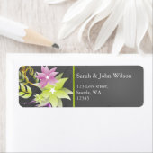 étiquettes de adresse floraux verts (En situation)