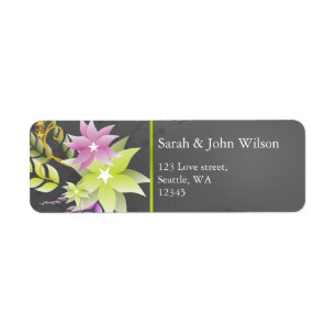 étiquettes de adresse floraux verts
