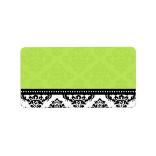 Étiquettes de adresse Green Mariage damassé