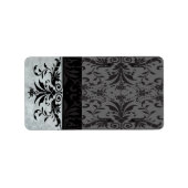 Étiquettes de adresse gris Damask - (Devant)