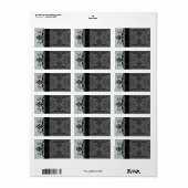Étiquettes de adresse gris Damask - (Feuille entière)