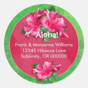 Étiquettes de adresse hawaïens de Luau avec les