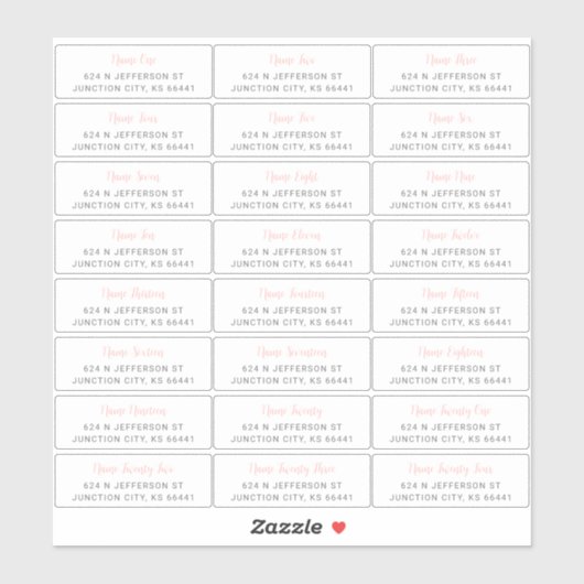 Étiquettes de adresse invités (Feuille)