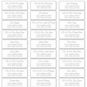 Étiquettes de adresse invités à script chic