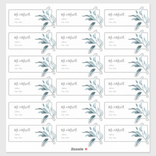Étiquettes de adresse invités Blue Eucalyptus Spri