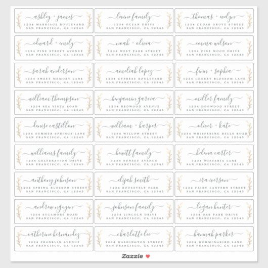 Étiquettes de adresse invités : COMMANDER SUR 14"  (Feuille)