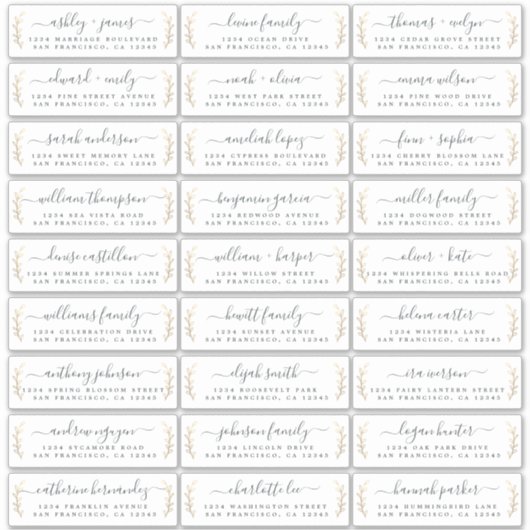 Étiquettes de adresse invités : COMMANDER SUR 14"  (Devant)