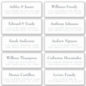 Étiquettes de adresse invités : COMMANDER SUR 8" o (Devant)