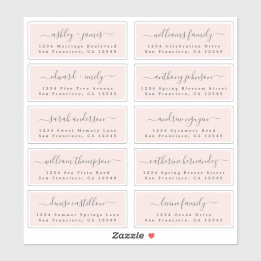 Étiquettes de adresse invités : COMMANDER SUR 8" o (Feuille)