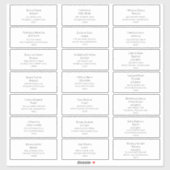 Étiquettes de adresse invités de mariage simple et (Feuille)